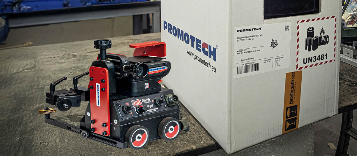 Gecko Battery 2 cordless welding tractor shipped to Weldmet today