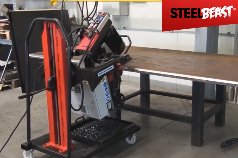 Big Steel Big Machine & Big Results With The ABM-50 Auto Feed Double Sided Beveller Big Steel Big Machine & Big Results With The ABM-50 Auto Feed Double Sided Beveller