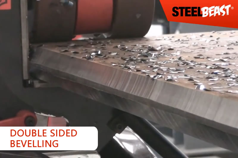 Big Steel Big Machine & Big Results With The ABM-50 Auto Feed Double Sided Beveller Big Steel Big Machine & Big Results With The ABM-50 Auto Feed Double Sided Beveller