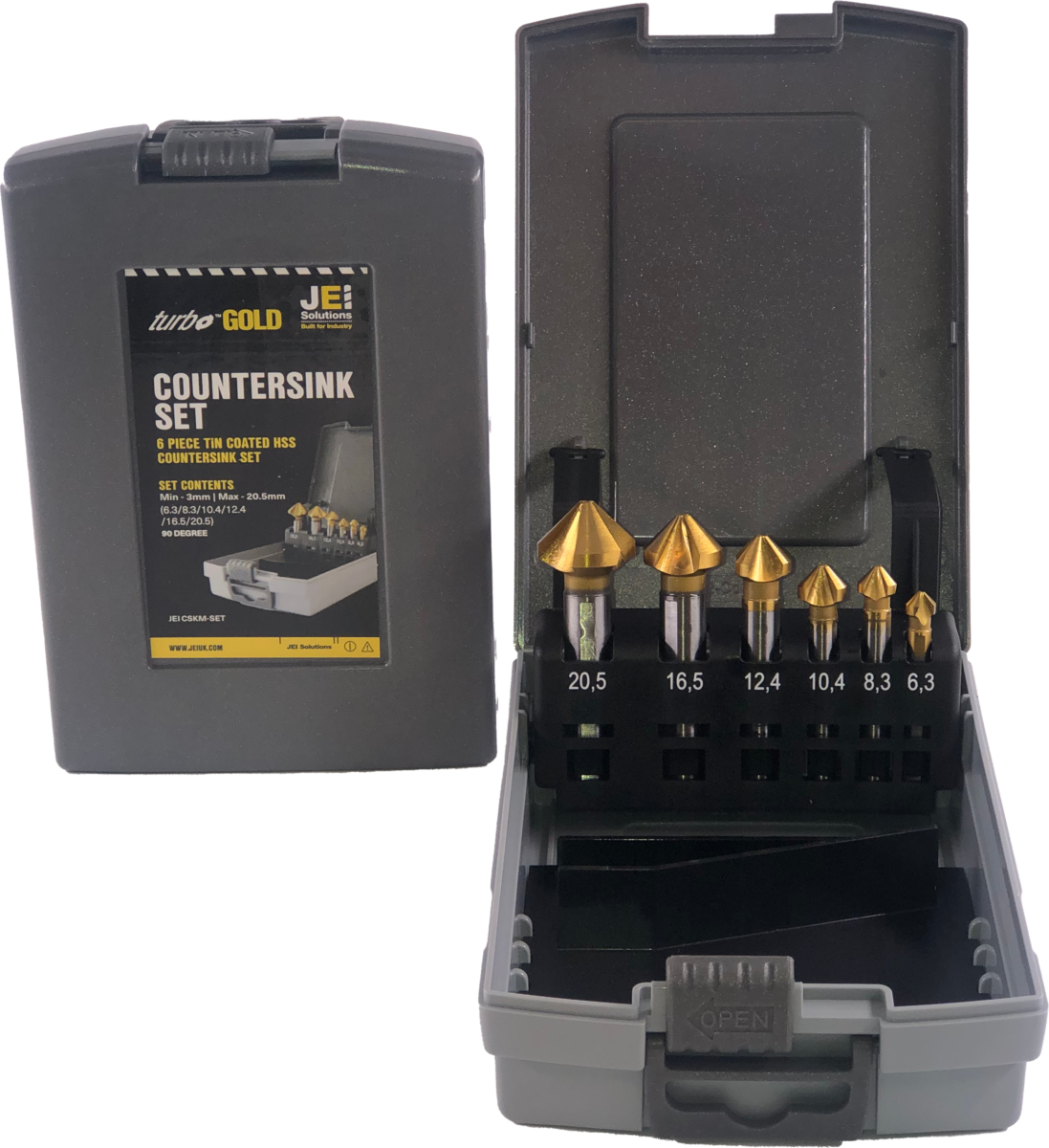 6 Piece Turbo™ Gold Mini Countersink Set